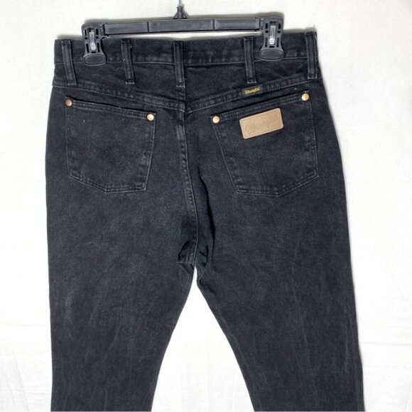 Vintage Wrangler Black Denim Straight Leg Jeans 31 - Picture 9 of 13